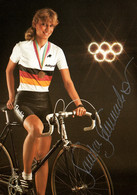 Fiche Cyclisme Dédicacée, Avec Palmares - Sandra Schumacher, Coureuse Cycliste Allemande, Médaille De Bronze Aux  J.O. - Deportes