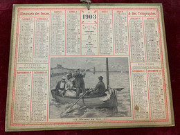 CALENDRIER ALMANACH PTT 1903 ( Oberthur) CHASSE EN MER - Big : 1901-20