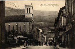 CPA AK BELLEGARDE Église Et Rue De La Republique (382207) - Bellegarde-sur-Valserine