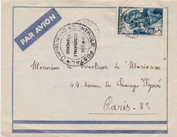 GUINEE : Cachet Contrôle Postal Afrique Occidentale Française Sur Lettre De Labé 1939 Pour Paris - Covers & Documents