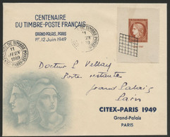 Enveloppe Premier Jour COTE 85 € CITEX PARIS Centenaire Du Timbre-Poste. Avec N° 841. - ....-1949