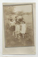 Carte Photo Fillettes Filles A La Campagne De Villefranche 06 ? - Zu Identifizieren