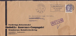 HUSBUKKE ASSURANCE-COMPAGNIET, Slogan 'Europa-toget' KJØBENHAVN 1951 Cover Brief Brotype SØBORG Boxed RETUR Cds. - Brieven En Documenten