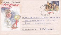 Australia Postal Stationery Ganzsache Entier Aerogramme 'Christmas' NORTHBRIDGE Western Australia 1987 Denmark (2 Scans) - Aérogrammes