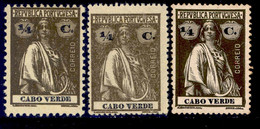 ! ! Cabo Verde - 1914 Ceres 1/4 C (3 Different Papers & Perfs) - Af. 137 - MH - Cape Verde