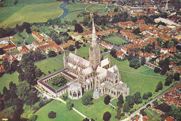 Aerial View Salisbury Cathedral - Unused Postcard - Wiltshire - J Arthur Dixon - Salisbury
