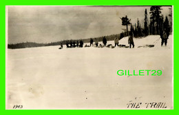 NORWOOD, MANITOBA -  THE TRAIL - ANIMATED PEOPLES IN WINTER WITH WILD DRAG IN 1913 - CARTE PHOTO - - Altri & Non Classificati