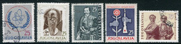 YUGOSLAVIA 1961 Five Commemorative Issues Used.  Michel 942, 963, 970-72 - Oblitérés