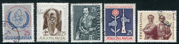 YUGOSLAVIA 1961 Five Commemorative Issues Used.  Michel 942, 963, 970-72 - Gebruikt