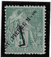 St Pierre Et Miquelon N°48e - Variété Sans Trait Entre "St" Et "Pierre" - Neuf * Avec Charnière - Pelurage - B/TB - Unused Stamps
