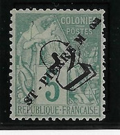 St Pierre Et Miquelon N°49f - Variété Sans Trait Entre "M" Et "ON" - Neuf * Avec Charnière - Manque 1 Dent Sinon TB - Unused Stamps