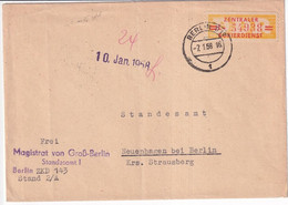 DDR - 1958 - TIMBRE De SERVICE ! Sur ENVELOPPE De BERLIN => NEUENHAGEN - Brieven En Documenten