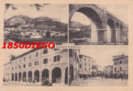 SALUTI DA SASSOFERRATO - MULTIVEDUTE F/GRANDE VIAGGIATA 1951 ANIMAZIONE - Ancona