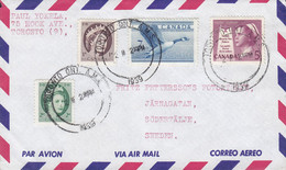 Canada Par Avion Air Mail TORONTO A.M.S. 1959 Cover Lettre SÖDERTÄLJE Sweden Bird Vogel Oiseau Goose Health Guards Nurse - Lettres & Documents
