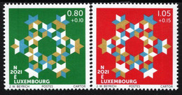 Luxembourg - 2021 - Christmas - Mint Stamp Set With Charity Surcharge, Glow-in-the  Dark Colours - Neufs