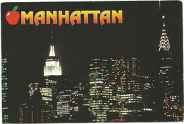 AA4166 New York City - Big Apple - Manhattan Skyline - Night Nuit Notte Nacht Nuit / Viaggiata 1998 - Mehransichten, Panoramakarten