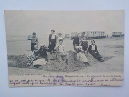 1904 CP Animée Nieuport-Bains Nieuwpoort En Attendant La Marée Haute Cabines & Jeux Dans Sable N° 10495 - Nieuwpoort