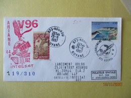 LANCEMENT ARIANE 973 KOUROU 25-6 1997 GUYANE VOL 96 INTELSAT 802 - Cartas & Documentos