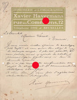 Bruxelles 1908 IMPRIMERIE XAVIER HAVERMANS - Imprenta & Papelería