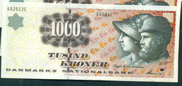 Denmark 1000,  1,000 Kroner. 1998. OLD Sign. Kvl. 001. A09821, Torben Nielsen - Denmark