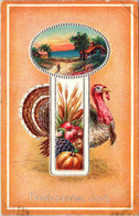 Thanksgiving Greetings With Turkey 1910 - Giorno Del Ringraziamento