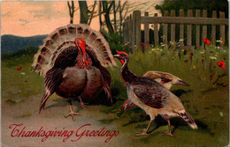 Thanksgiving Greetings With Turkey 1909 - Thanksgiving