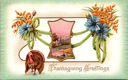 Thanksgiving Greetings With Turkey 1910 - Giorno Del Ringraziamento