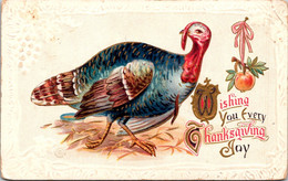 Thanksgiving Greetings With Turkey 1911 - Giorno Del Ringraziamento