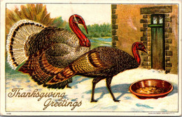 Thanksgiving Greetings With Turkey 1908 - Giorno Del Ringraziamento