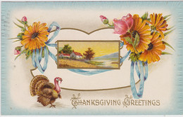 Thanksgiving Greetings With Turkey 1910 - Giorno Del Ringraziamento