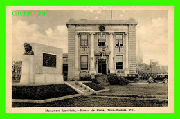 TROIS-RIVIÈRES, QUÉBEC - MONUMENT LAVIOLETTE, BUREAU DE POSTE - ANIMÉE DE VIEILLE VOITURES - PHOTOGELATINE ENGRAVING CO - Trois-Rivières