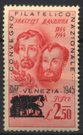 Italia, 1945, Convegno Filatelico Nazionale Venezia, Fratelli Bandiera 2,50 L. Soprastampato, Nuovo - Andere & Zonder Classificatie