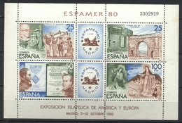 España, 1980, Exposiciòn Filatélica De América Y Europa, ESPAMER 80, Hojita, MNH** - Commemorative Panes