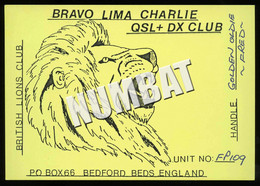 QSL CARD CB RADIO - UNITED KINGDOM - CB-Funk