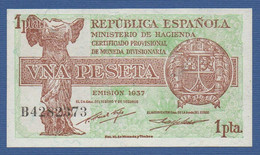 SPAIN - P. 94 – 1 PESETA 1937 UNC, Serie B 4282373 - 1-2 Peseten