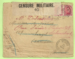 Brief PMB 4 28/8/17 Naar AMSTEDAM, Censuur 40+ C.F. (Folkestone),stempel BESTEMMELING NIET BEREIKT + REBUTS 1920 !(B5743 - Armée Belge