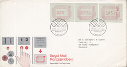 GROSSBRITANNIEN  Automatenmarken 1: 3 1/2, 12 1/2, 16, FDC, 1984 - Post & Go Stamps