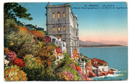 MONACO --  1937--Les Jardins  --Le Musée Océanographique Et La Pointe Du Cap Martin.....carte Colorisée........à  Saisir - Museo Oceanografico