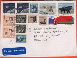 CANADA - 2005 - 13 Stamps - Medium Envelope - Viaggiata Da Burnaby Per Brussels, Belgium - Storia Postale