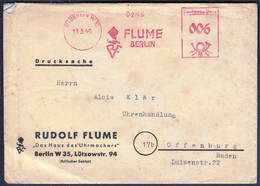 Germany Berlin 1949 / RF Rudolf FLUME, Das Haus Des Uhrmachers / Clock / Machine Stamp, EMA / Britischer Sektor - Machine Stamps (ATM)