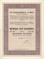 Titre Ancien - N.V. Handelsbureau La Mola - Amsterdam - Titel Van 1930 - - Textil