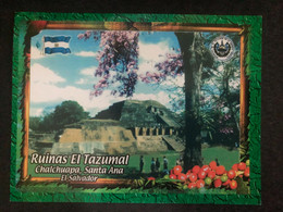 Postcard El Salvador, Tazumal Ruins  2012 ( Firefighters And Painting Stamps ) - El Salvador