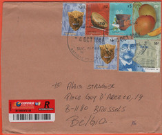 ARGENTINA - 2004 - 6 Stamps - Registered - Medium Envelope - Viaggiata Da Buenos Aires Per Bruxelles, Belgium - Storia Postale