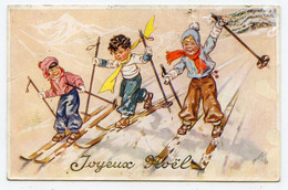 Llustrateur Germaine Bouret .joyeux Noël. Sport D'Hiver, Descente à Ski .Edition D'Art Séphériades N°22 - Bouret, Germaine
