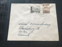 (3 C 13) Island Letter Posted To Denmark - Late 1940's ? - Covers & Documents