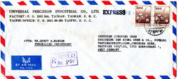 L34087 - China / Taiwan - 1981 - 2@¥20 Zweig A. Eil-LpBf. TAIPEI -> Westdeutschland, Klappe Mgl. - Lettres & Documents