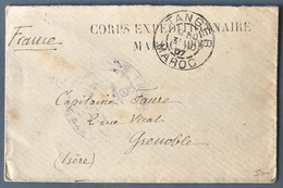 Maroc, Griffe CORPS EXPEDITIONNAIRE MAROC 1907 + TAD TANGER MAROC - (W1378) - Lettres & Documents