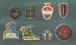 PINS PIN'S MILITAIRE ARMEE 512 LEGION SOLDAT MEMORIAL VERDUN NAVY USA FOLLOW ME BLASON LND DAGUET IRAK LOT 8 PINS - Militaria