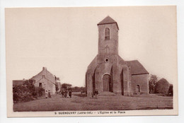 - CPA GUÉNOUVRY (Guémené-Penfao / 44) - L'Eglise Et La Place - Edition Chapeau N° 2 - - Guémené-Penfao