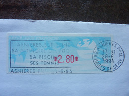 1994  2,80F  Oblitéré  Cachet Rond Asnières / Seine - 1990 « Oiseaux De Jubert »